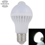 E27 5W 12 LEDs SMD 5730 300LM Infrarot-Bewegungssensor-LED-Glühbirne, Sensorabstand: 4-6m, AC 220V, E27 5W Weißlicht, E27 5W Warmweiß