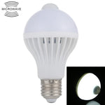 E27 7W 16 LEDs SMD 5730 450LM Infrared Motion Sensor LED Light Bulb, Sensor Distance: 4-6m, AC 220V, E27 7W White Light