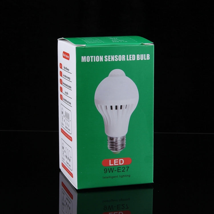 Sensorabstand: 4-6m, AC 85-265V, E27 9W Weißlicht, E27 9W Warmweiß
