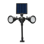 Solarbetriebener Roboter-LED-Strahler, doppelköpfiges intelligentes Sensorlicht für den Außenbereich, Rasen
