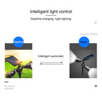 Solarbetriebener Roboter-LED-Strahler, doppelköpfiges intelligentes Sensorlicht für den Außenbereich, Rasen