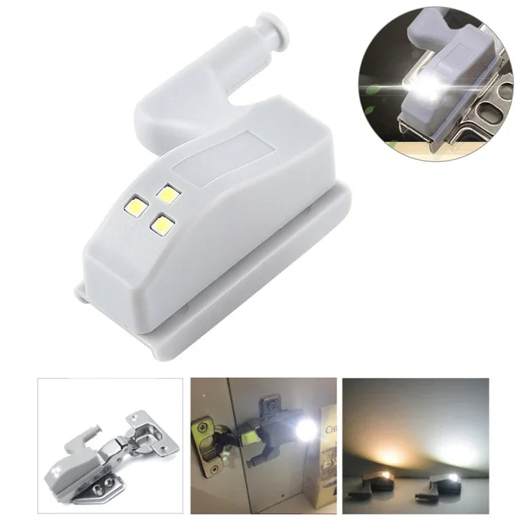 0.3W Universelle Innen-Scharnier-LED-Sensorlampe, Schrank 3 LEDs Nachtlicht Auto EIN/AUS Glühbirne, 1 STK. Weißlicht, 1 STK. Warmweiß