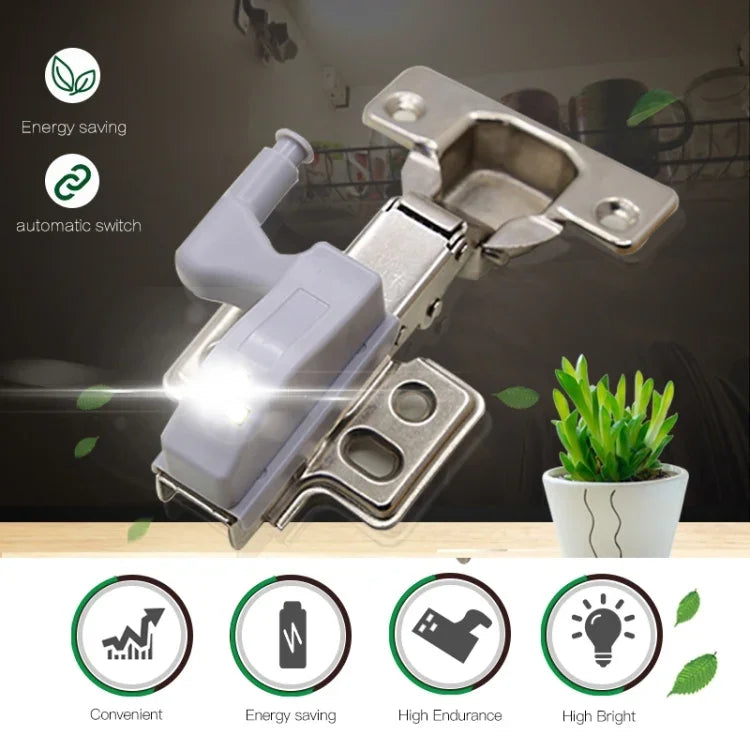 0.3W Universelle Innen-Scharnier-LED-Sensorlampe, Schrank 3 LEDs Nachtlicht Auto EIN/AUS Glühbirne, 1 STK. Weißlicht, 1 STK. Warmweiß