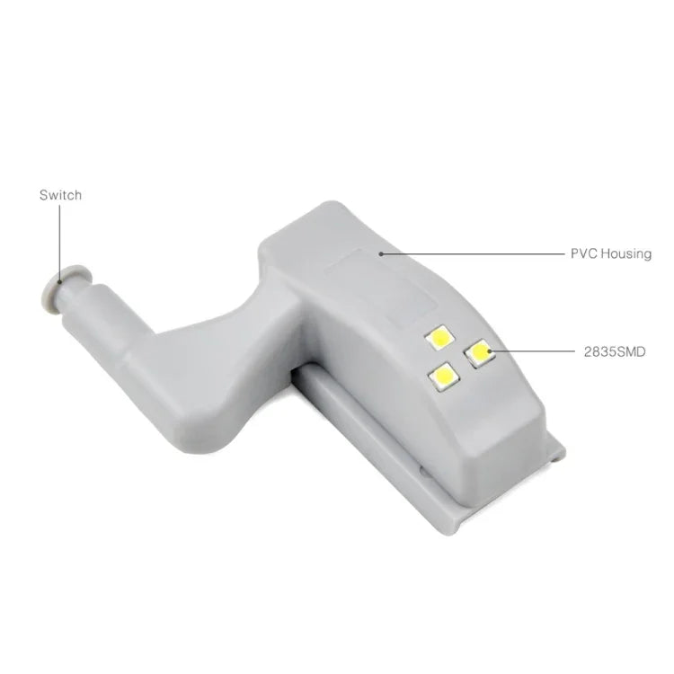 10 STÜCK 0.3W Universelle Innen-Scharnier-LED-Sensorlampe Schrank 3 LEDs Nachtlicht Auto EIN/AUS-Birne, 10 STÜCK Weißlicht, 10 STÜCK Warmweiß