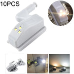 10 STÜCK 0.3W Universelle Innen-Scharnier-LED-Sensorlampe Schrank 3 LEDs Nachtlicht Auto EIN/AUS-Birne, 10 STÜCK Weißlicht, 10 STÜCK Warmweiß