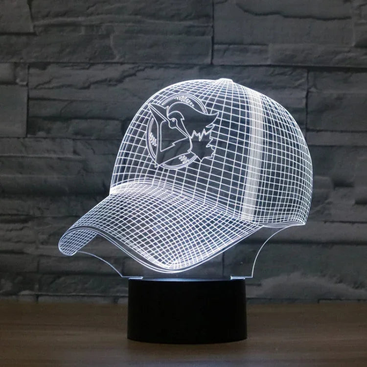 Baseball Cap Form 3D Buntes LED Vision Licht Tischlampe, 16 Farben Fernbedienungsversion, 16 Farben Fernbedienungsversion