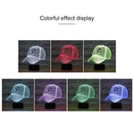 Baseball Cap Form 3D Buntes LED Vision Licht Tischlampe, 16 Farben Fernbedienungsversion, 16 Farben Fernbedienungsversion