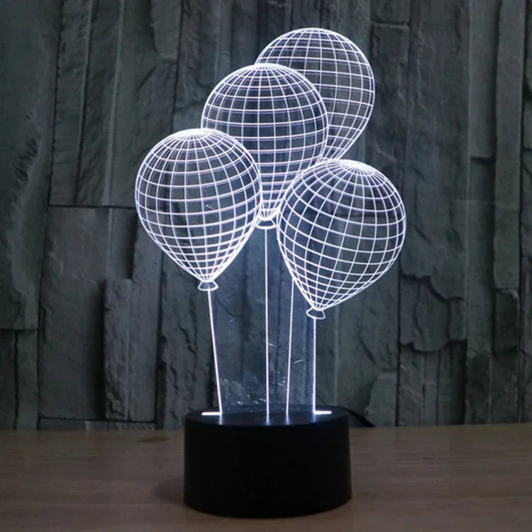 7-Farben-Verfärbung Kreative Visuelle Stereo-Lampe Schreibtischlampe Nachtlicht, Ballon-Stil
