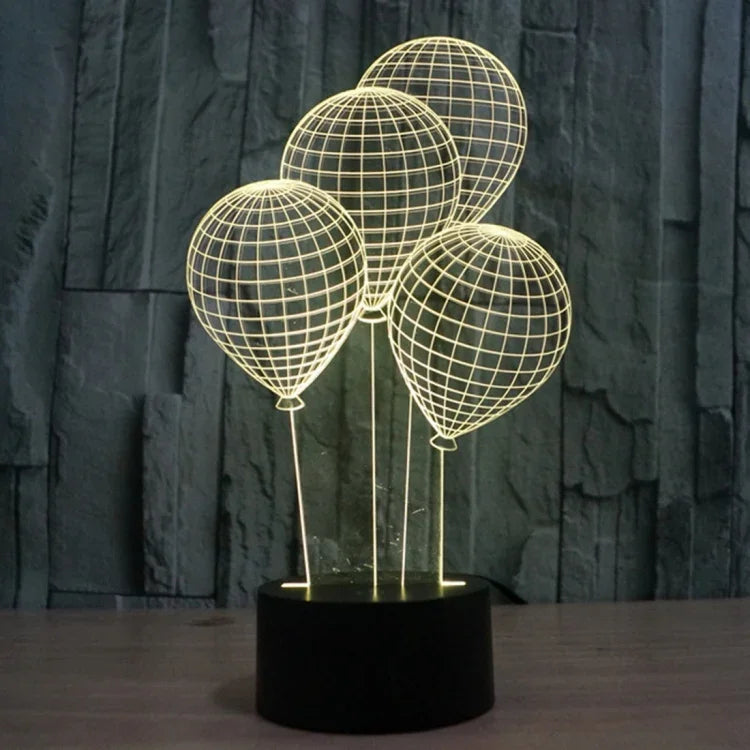 7-Farben-Verfärbung Kreative Visuelle Stereo-Lampe Schreibtischlampe Nachtlicht, Ballon-Stil