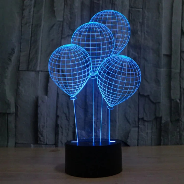 7-Farben-Verfärbung Kreative Visuelle Stereo-Lampe Schreibtischlampe Nachtlicht, Ballon-Stil