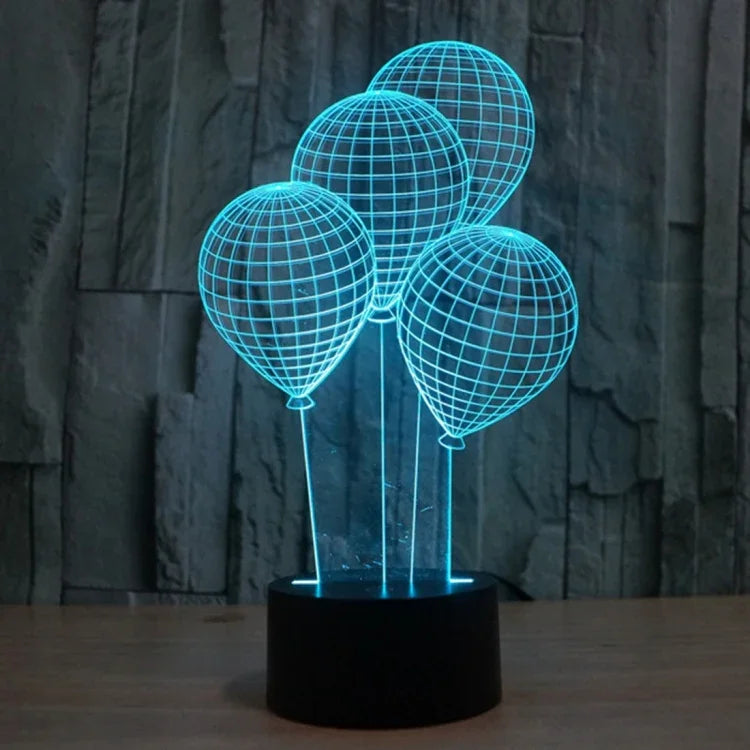 7-Farben-Verfärbung Kreative Visuelle Stereo-Lampe Schreibtischlampe Nachtlicht, Ballon-Stil