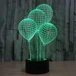 7-Farben-Verfärbung Kreative Visuelle Stereo-Lampe Schreibtischlampe Nachtlicht, Ballon-Stil