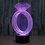 7-Farben-Verfärbung Kreative Visuelle Stereo-Lampe Schreibtischlampe Nachtlicht, Diamantring-Stil