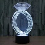 7-Farben-Verfärbung Kreative Visuelle Stereo-Lampe Schreibtischlampe Nachtlicht, Diamantring-Stil