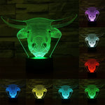 7 Farben Verfärbung Kreative Visuelle Stereo Lampe Schreibtischlampe Nachtlicht, Kuh-Stil