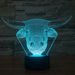 7 Farben Verfärbung Kreative Visuelle Stereo Lampe Schreibtischlampe Nachtlicht, Kuh-Stil