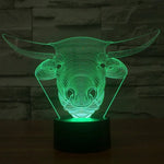 7 Farben Verfärbung Kreative Visuelle Stereo Lampe Schreibtischlampe Nachtlicht, Kuh-Stil