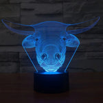 7 Farben Verfärbung Kreative Visuelle Stereo Lampe Schreibtischlampe Nachtlicht, Kuh-Stil