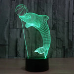 7-farbige Verfärbung Kreative visuelle Stereo-Schreibtischlampe Nachtlicht, Delfin köpft Ball-Stil
