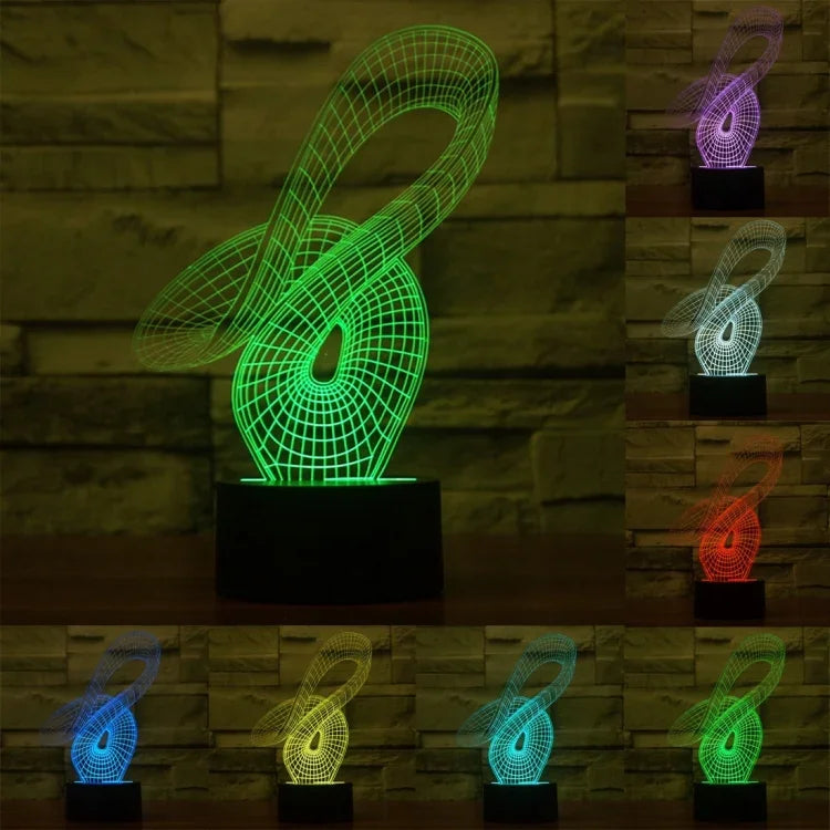 7 Farben Verfärbung Kreative Visuelle Stereo Lampe Schreibtischlampe Nachtlicht, 2869 Abstrakter Stil