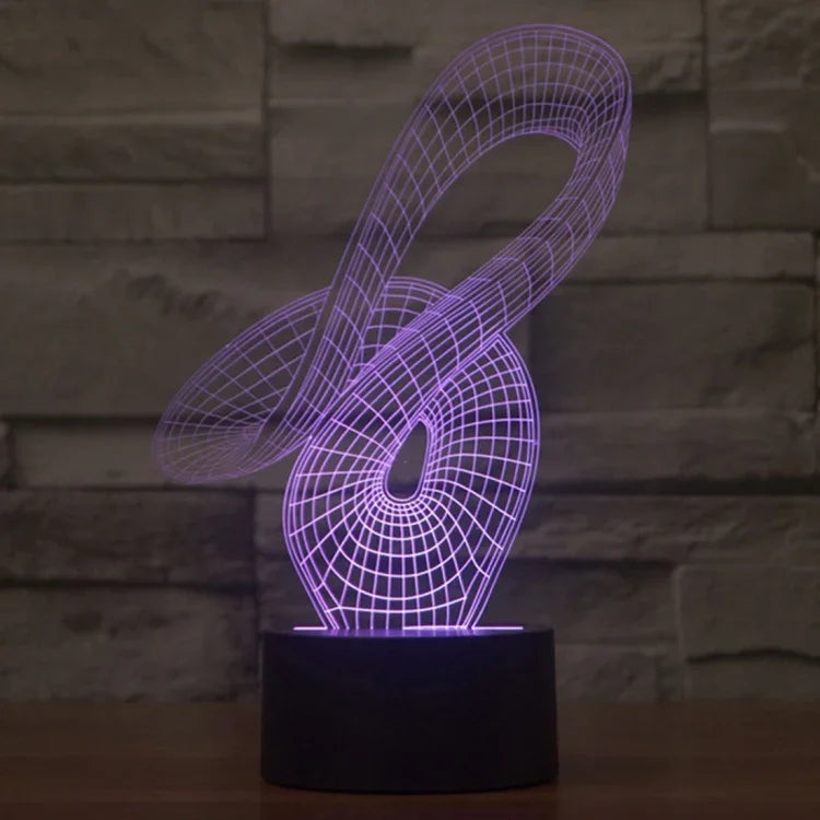 7 Farben Verfärbung Kreative Visuelle Stereo Lampe Schreibtischlampe Nachtlicht, 2869 Abstrakter Stil