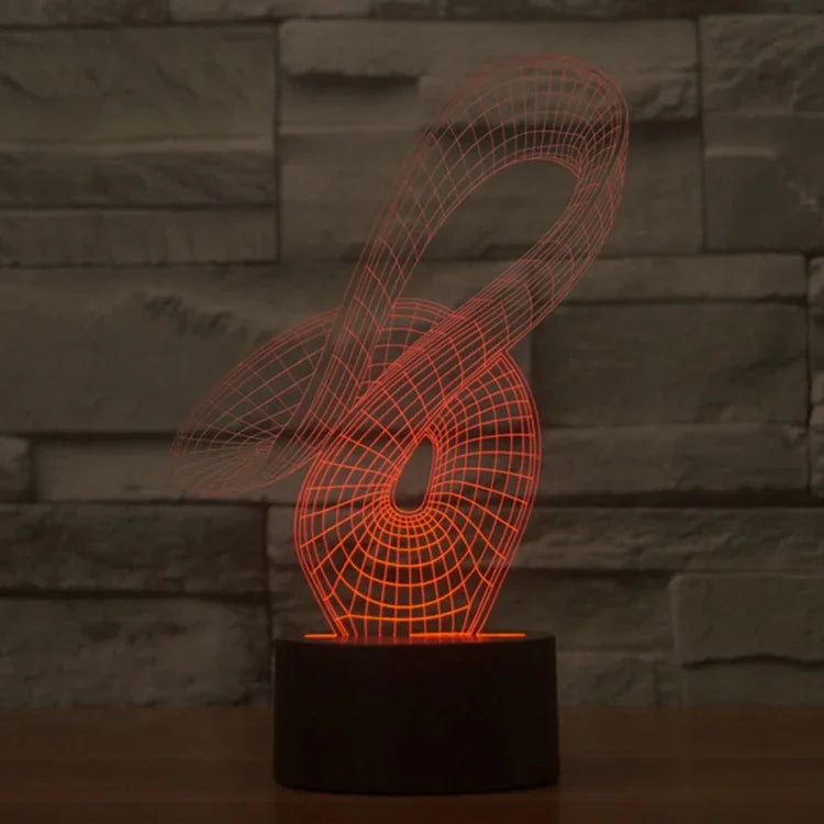 7 Farben Verfärbung Kreative Visuelle Stereo Lampe Schreibtischlampe Nachtlicht, 2869 Abstrakter Stil