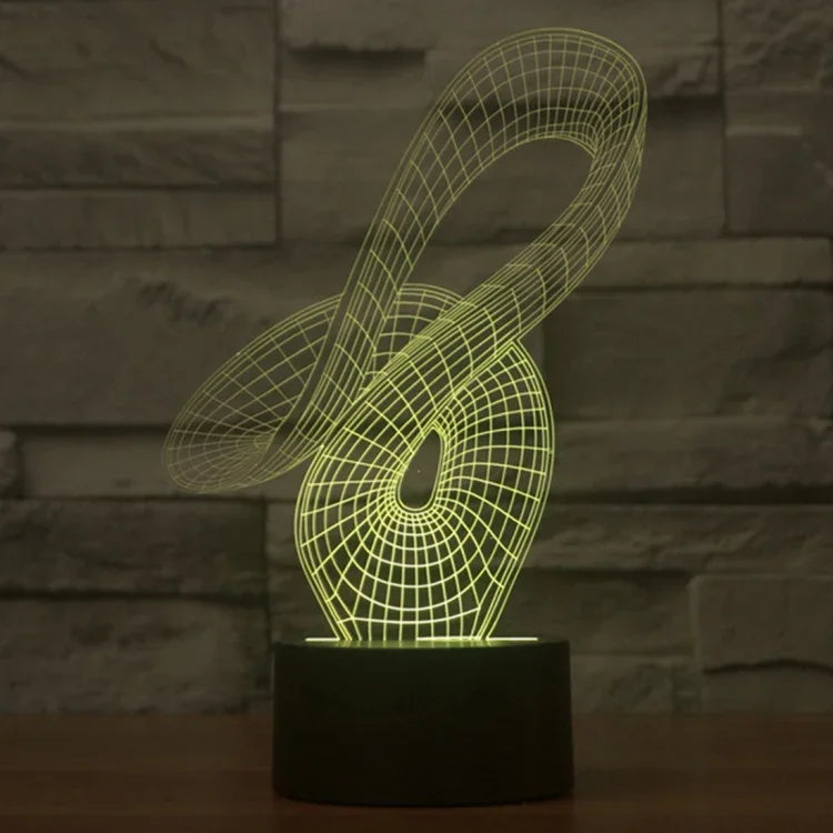 7 Farben Verfärbung Kreative Visuelle Stereo Lampe Schreibtischlampe Nachtlicht, 2869 Abstrakter Stil