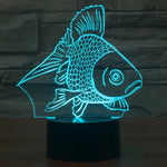 7 Farbige Verfärbung Kreative Visuelle Stereo Lampe Schreibtischlampe Nachtlicht, Goldfisch-Stil