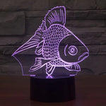 7 Farbige Verfärbung Kreative Visuelle Stereo Lampe Schreibtischlampe Nachtlicht, Goldfisch-Stil