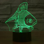 7 Farbige Verfärbung Kreative Visuelle Stereo Lampe Schreibtischlampe Nachtlicht, Goldfisch-Stil