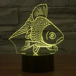7 Farbige Verfärbung Kreative Visuelle Stereo Lampe Schreibtischlampe Nachtlicht, Goldfisch-Stil