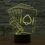 7 Farbige Verfärbung Kreative Visuelle Stereo Lampe Schreibtischlampe Nachtlicht, Poker-Stil