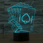 7 Farbige Verfärbung Kreative Visuelle Stereo Lampe Schreibtischlampe Nachtlicht, Poker-Stil