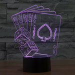 7 Farbige Verfärbung Kreative Visuelle Stereo Lampe Schreibtischlampe Nachtlicht, Poker-Stil