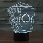 7 Farbige Verfärbung Kreative Visuelle Stereo Lampe Schreibtischlampe Nachtlicht, Poker-Stil