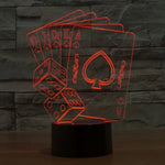 7 Farbige Verfärbung Kreative Visuelle Stereo Lampe Schreibtischlampe Nachtlicht, Poker-Stil
