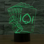 7 Farbige Verfärbung Kreative Visuelle Stereo Lampe Schreibtischlampe Nachtlicht, Poker-Stil