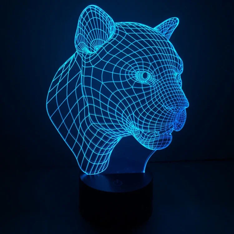 7 Farben Verfärbung Kreative Visuelle Stereo Lampe Schreibtischlampe Nachtlicht, Leopard Stil