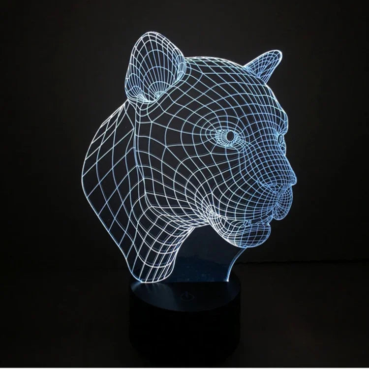 7 Farben Verfärbung Kreative Visuelle Stereo Lampe Schreibtischlampe Nachtlicht, Leopard Stil