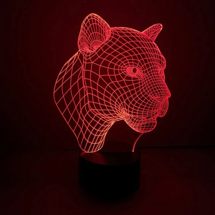 7 Farben Verfärbung Kreative Visuelle Stereo Lampe Schreibtischlampe Nachtlicht, Leopard Stil