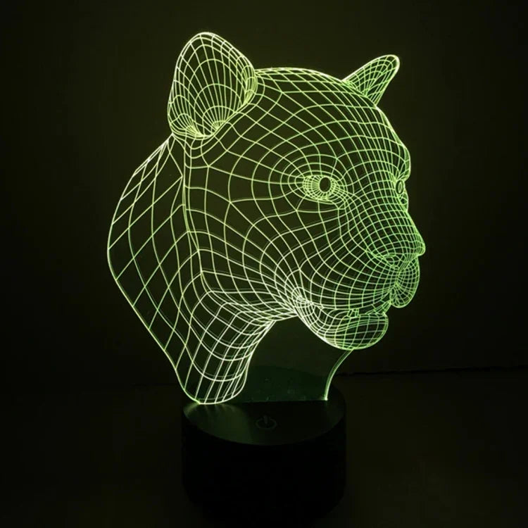 7 Farben Verfärbung Kreative Visuelle Stereo Lampe Schreibtischlampe Nachtlicht, Leopard Stil