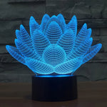 7 Color Discoloration Creative Visual Stereo Lamp Desk Lamp Night Light, Lotus Style
