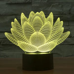7 Color Discoloration Creative Visual Stereo Lamp Desk Lamp Night Light, Lotus Style