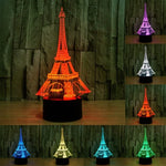 7-Farben-Verfärbung Kreative visuelle Stereo-Schreibtischlampe Nachtlicht, Eiffelturm-Stil