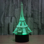 7-Farben-Verfärbung Kreative visuelle Stereo-Schreibtischlampe Nachtlicht, Eiffelturm-Stil