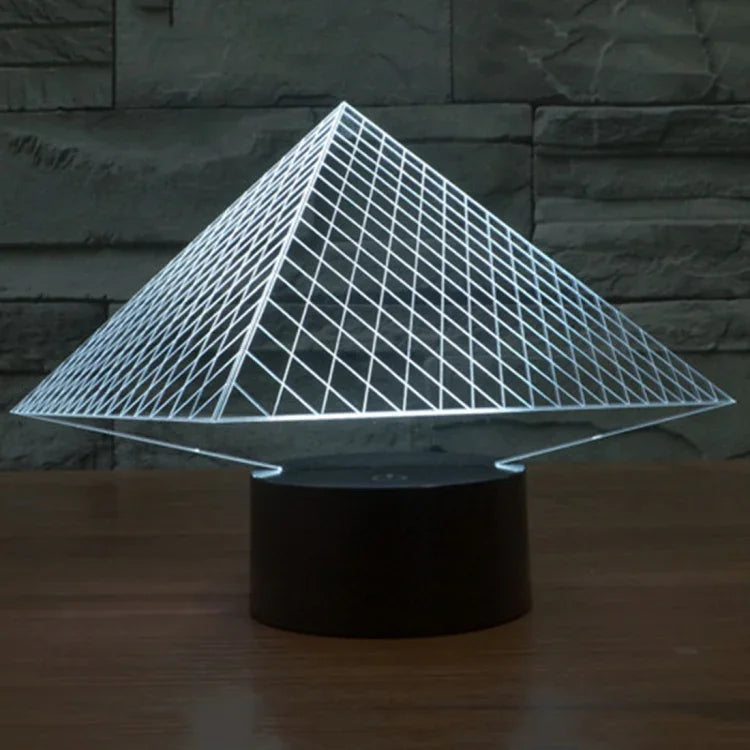 7 Farben Verfärbung Kreative Visuelle Stereo Lampe Tischlampe Nachtlicht, Pyramidenstil