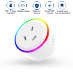 10A RGB Szenenlicht WiFi Fernbedienung intelligenter Steckdosenadapter funktioniert mit Alexa & Google Home & IFTTT, AC 100-240V, AU-Stecker, XS-A17