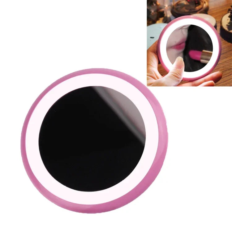 OneFire 1W 10 LEDs Multifunktions wiederaufladbarer Donut-förmiger Kosmetikspiegel LED-Schreibtischlampe Nachtlicht, DC 5V, 1W Pink
