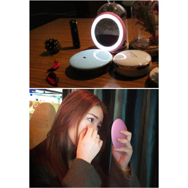 OneFire 1W 10 LEDs Multifunktions wiederaufladbarer Donut-förmiger Kosmetikspiegel LED-Schreibtischlampe Nachtlicht, DC 5V, 1W Pink
