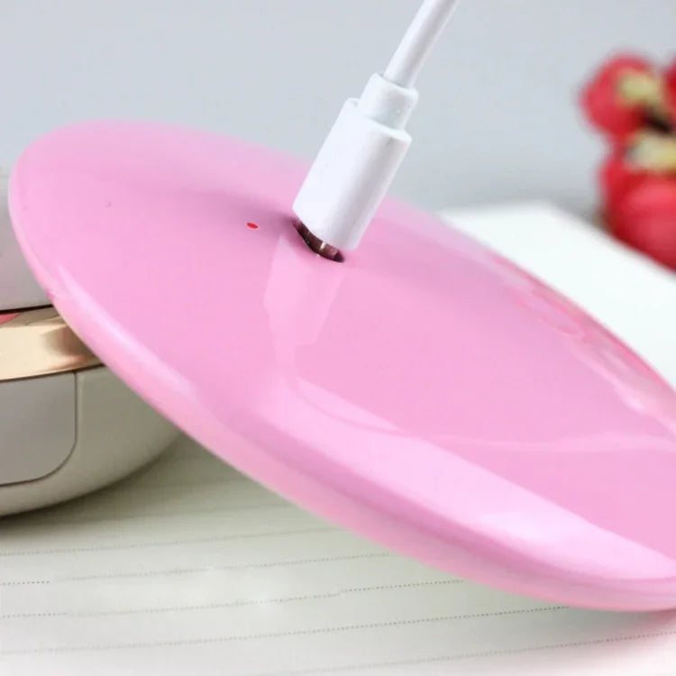OneFire 1W 10 LEDs Multifunktions wiederaufladbarer Donut-förmiger Kosmetikspiegel LED-Schreibtischlampe Nachtlicht, DC 5V, 1W Pink